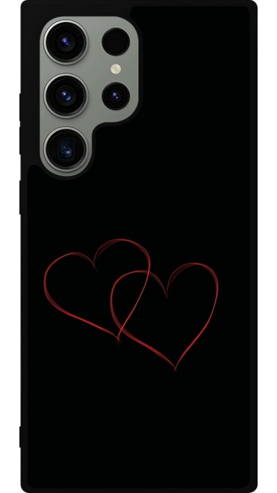 Samsung Galaxy S23 Ultra Case Hülle - Silikon schwarz Valentine 2023 attached heart