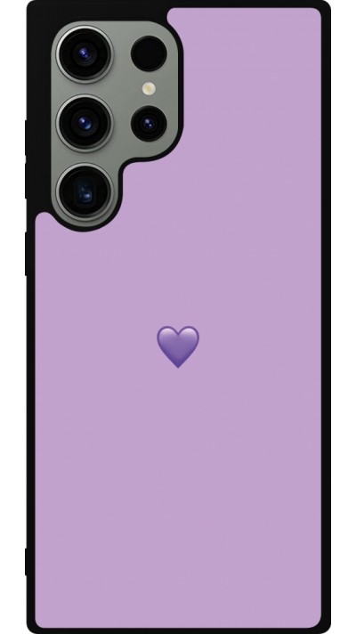 Coque Samsung Galaxy S23 Ultra - Silicone rigide noir Valentine 2023 purpule single heart