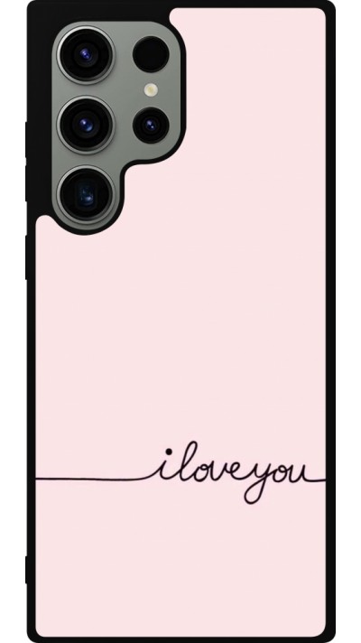 Samsung Galaxy S23 Ultra Case Hülle - Silikon schwarz Valentine 2023 i love you writing