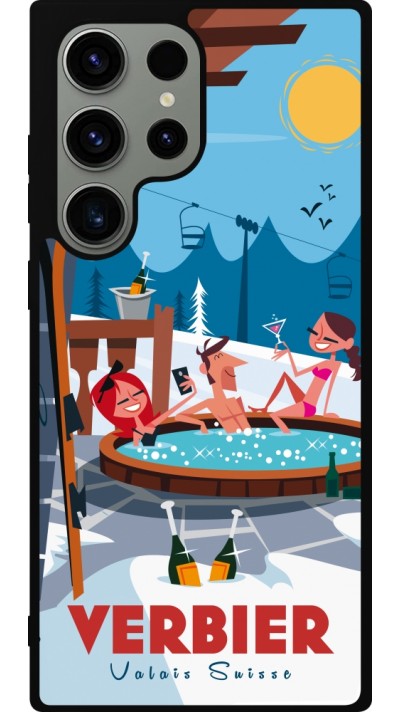 Coque Samsung Galaxy S23 Ultra - Silicone rigide noir Verbier Mountain Jacuzzi