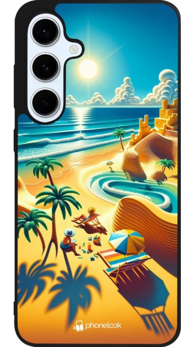 Coque Samsung Galaxy S24 FE - Silicone rigide noir Sunset Breeze