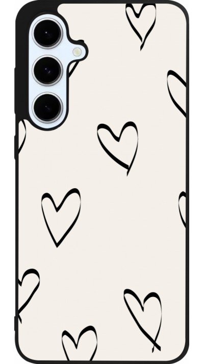 Samsung Galaxy S24 FE Case Hülle - Silikon schwarz Valentine 2023 minimalist hearts