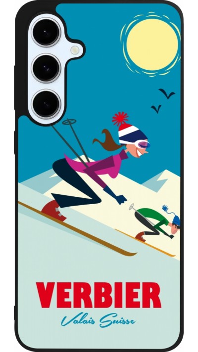 Samsung Galaxy S24 FE Case Hülle - Silikon schwarz Verbier Ski Downhill