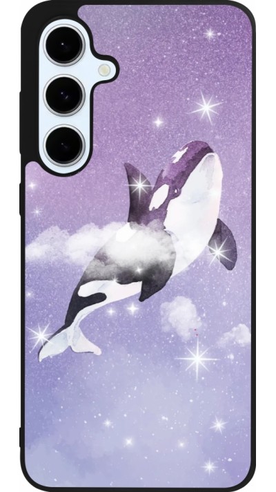 Samsung Galaxy S24 FE Case Hülle - Silikon schwarz Whale in sparking stars