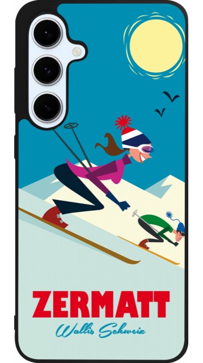 Samsung Galaxy S24 FE Case Hülle - Silikon schwarz Zermatt Ski Downhill