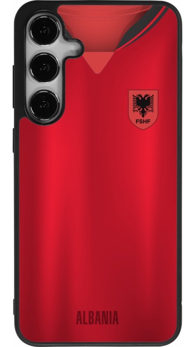Samsung Galaxy S24+ Case Hülle - Silikon schwarz Albanien personalisierbares Fussballtrikot