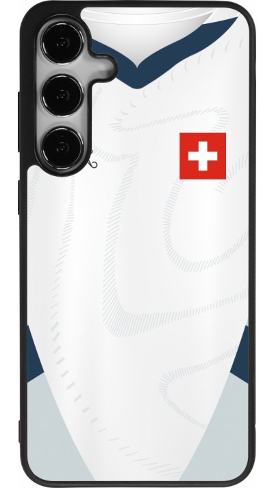 Samsung Galaxy S24+ Case Hülle - Silikon schwarz Schweiz Away personalisierbares Fussballtrikot