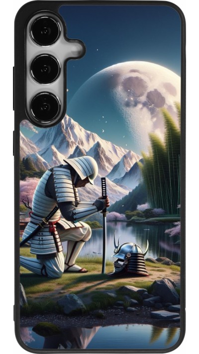 Samsung Galaxy S24+ Case Hülle - Silikon schwarz Samurai Katana Mond