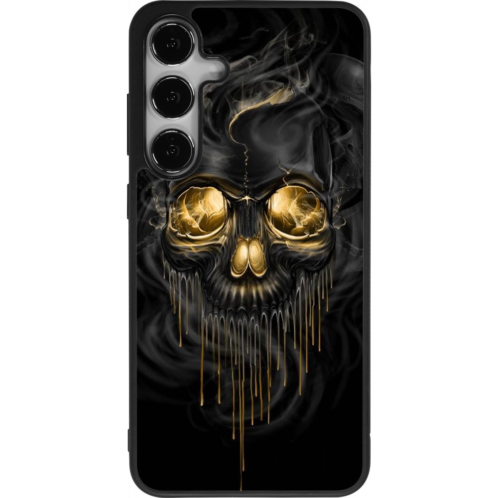 Samsung Galaxy S24+ Case Hülle - Silikon schwarz Skull 02