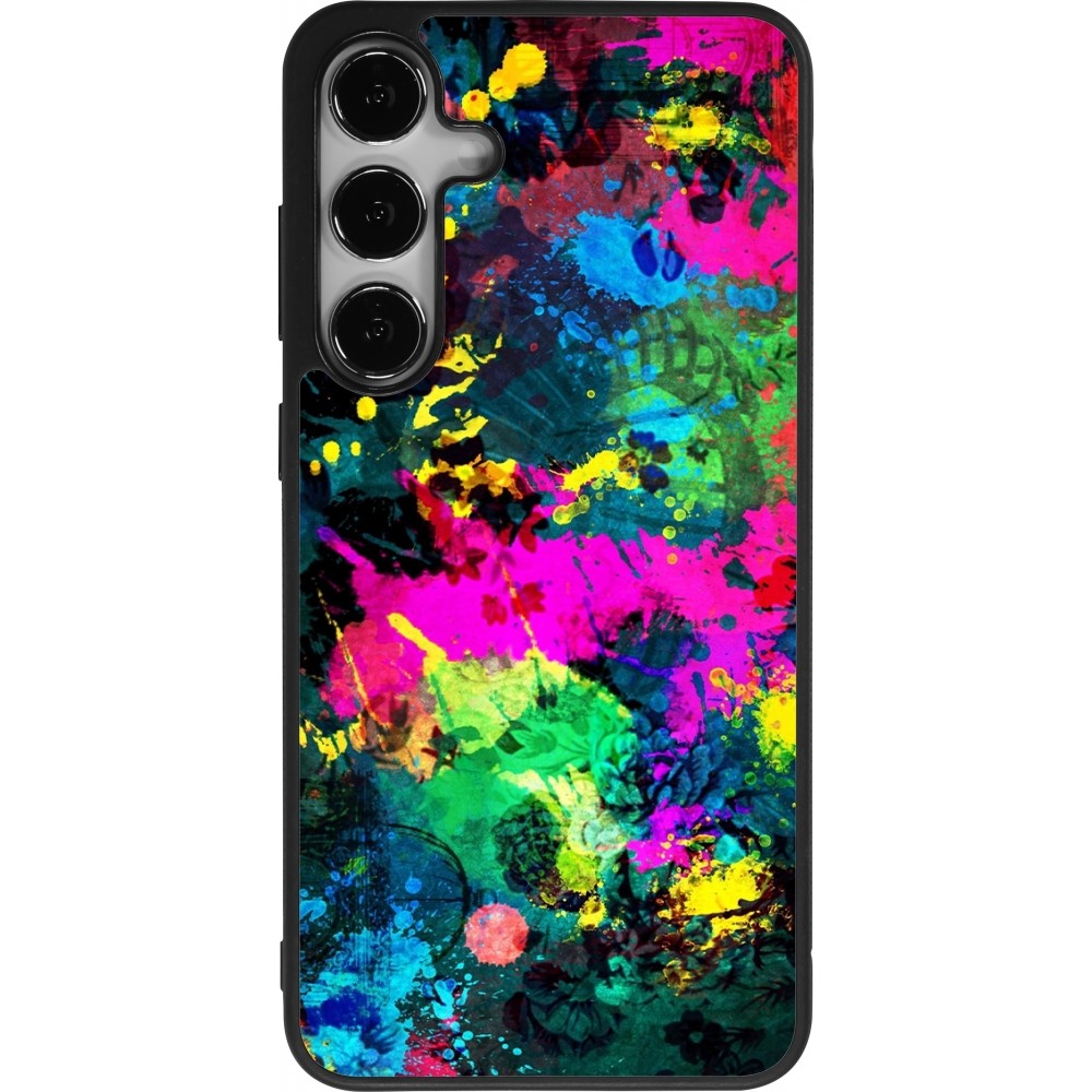 Samsung Galaxy S24+ Case Hülle - Silikon schwarz Splash paint