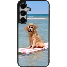 Samsung Galaxy S24+ Case Hülle - Silikon schwarz Summer Dog on Paddle