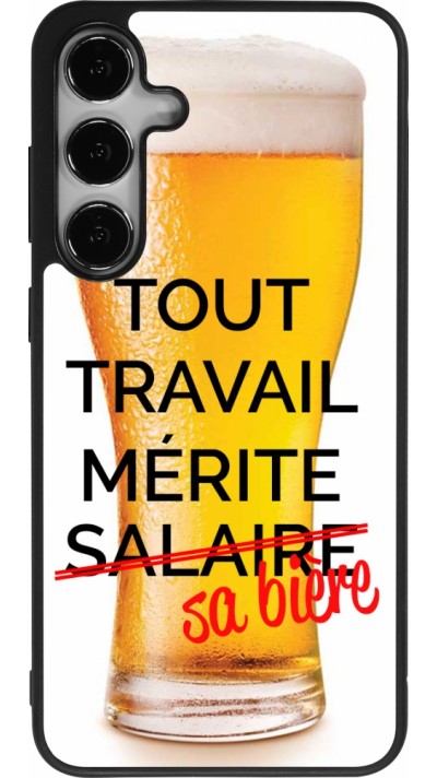 Samsung Galaxy S24+ Case Hülle - Silikon schwarz Tout travail mérite sa bière