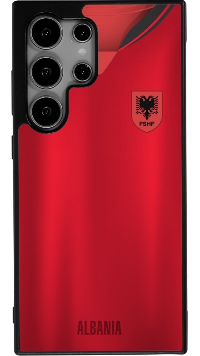 Samsung Galaxy S24 Ultra Case Hülle - Silikon schwarz Albanien personalisierbares Fussballtrikot