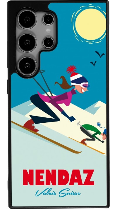 Samsung Galaxy S24 Ultra Case Hülle - Silikon schwarz Nendaz Ski Downhill