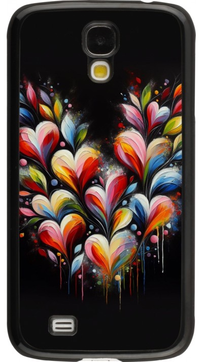 Samsung Galaxy S4 Case Hülle - Valentin 2024 Schwarzes Herz Abstrakt