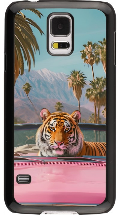 Samsung Galaxy S5 Case Hülle - Tiger Auto rosa