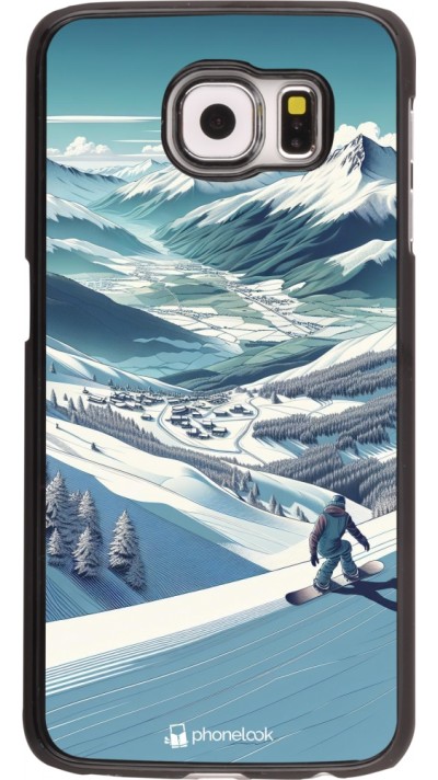 Coque Samsung Galaxy S6 - Snowboarder Montagne