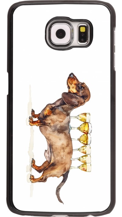 Samsung Galaxy S6 edge Case Hülle - Wine Teckel