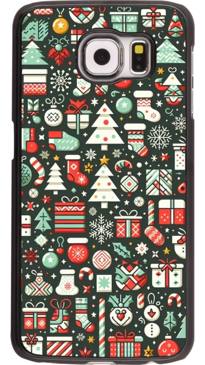 Samsung Galaxy S6 edge Case Hülle - Weihnachten 2023 Flachmuster