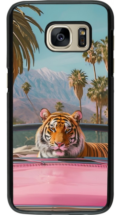 Coque Samsung Galaxy S7 - Tigre voiture rose