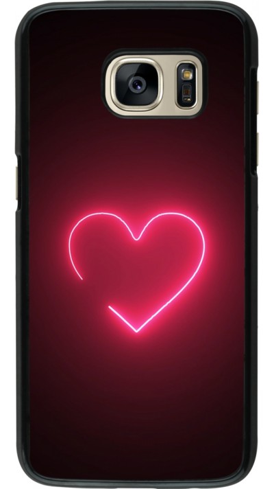 Coque Samsung Galaxy S7 - Valentine 2023 single neon heart