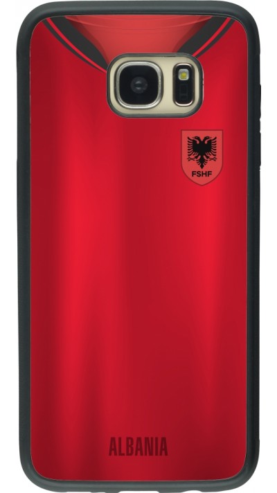 Samsung Galaxy S7 edge Case Hülle - Silikon schwarz Albanien personalisierbares Fussballtrikot