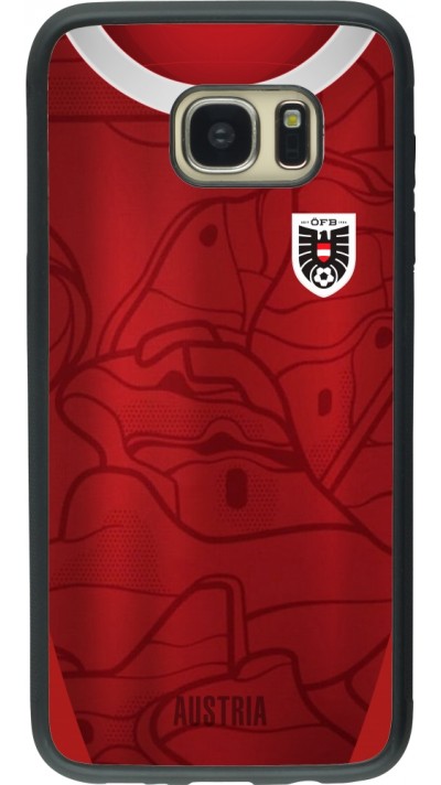 Samsung Galaxy S7 edge Case Hülle - Silikon schwarz Austria personalisierbares Fussballtrikot