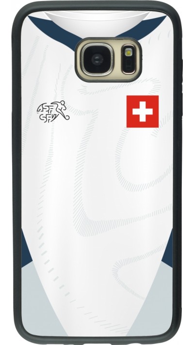 Samsung Galaxy S7 edge Case Hülle - Silikon schwarz Schweiz Away personalisierbares Fussballtrikot