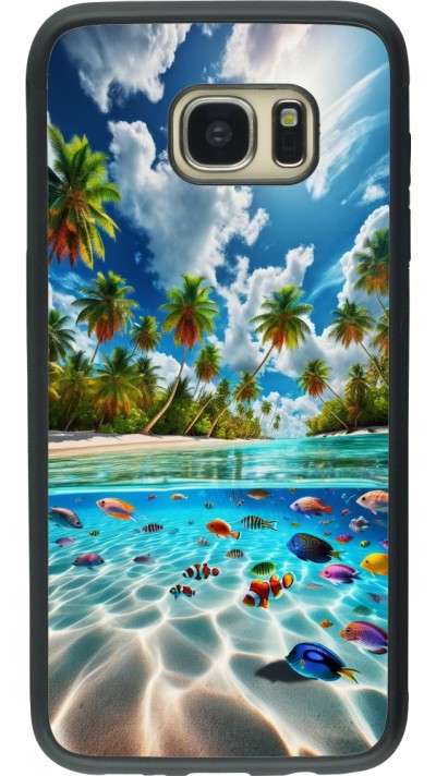 Samsung Galaxy S7 edge Case Hülle - Silikon schwarz Strandparadies