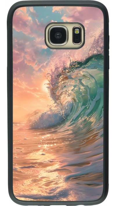 Samsung Galaxy S7 edge Case Hülle - Silikon schwarz Wave Sunset
