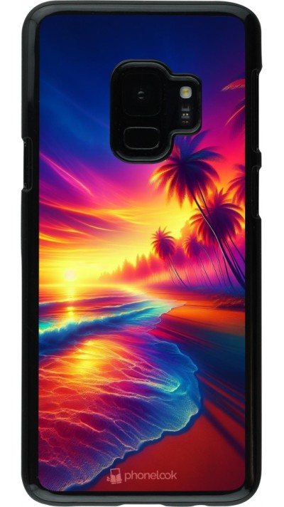 Samsung Galaxy S9 Case Hülle - Strand Sonnenuntergang auffällig