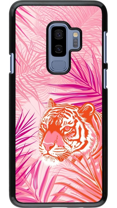 Coque Samsung Galaxy S9+ - Tigre palmiers roses