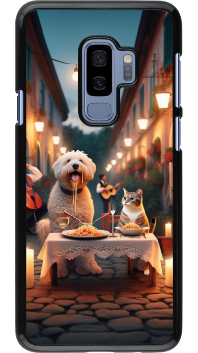 Coque Samsung Galaxy S9+ - Valentine 2024 Dog & Cat Candlelight