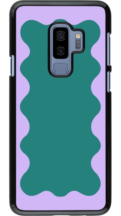 Coque Samsung Galaxy S9+ - Wavy Rectangle Green Purple