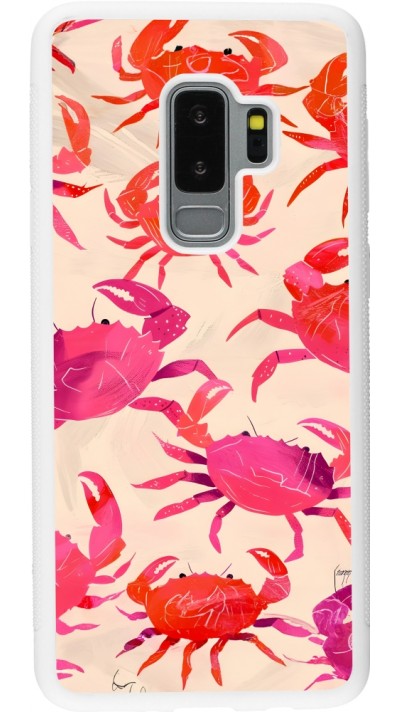 Samsung Galaxy S9+ Case Hülle - Silikon weiss Crabs Paint