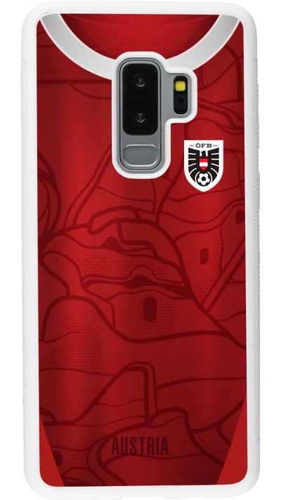 Samsung Galaxy S9+ Case Hülle - Silikon weiss Austria personalisierbares Fussballtrikot
