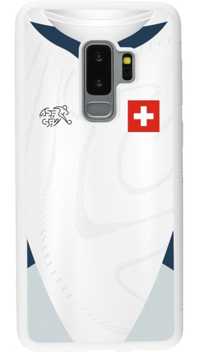 Samsung Galaxy S9+ Case Hülle - Silikon weiss Schweiz Away personalisierbares Fussballtrikot