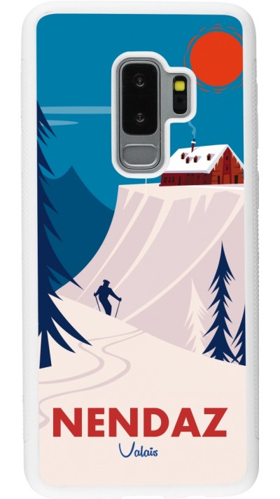 Samsung Galaxy S9+ Case Hülle - Silikon weiss Nendaz Cabane Ski
