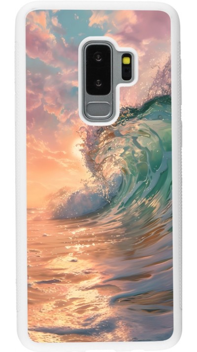 Samsung Galaxy S9+ Case Hülle - Silikon weiss Wave Sunset