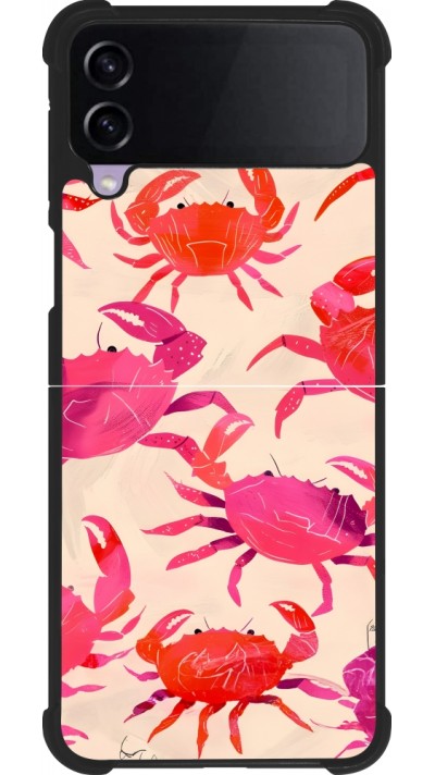 Samsung Galaxy Z Flip4 Case Hülle - Silikon schwarz Crabs Paint
