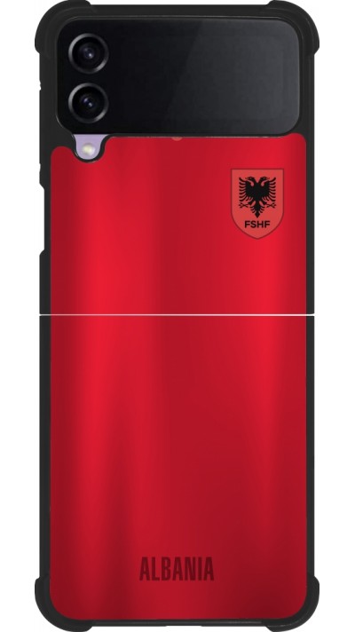 Samsung Galaxy Z Flip4 Case Hülle - Silikon schwarz Albanien personalisierbares Fussballtrikot