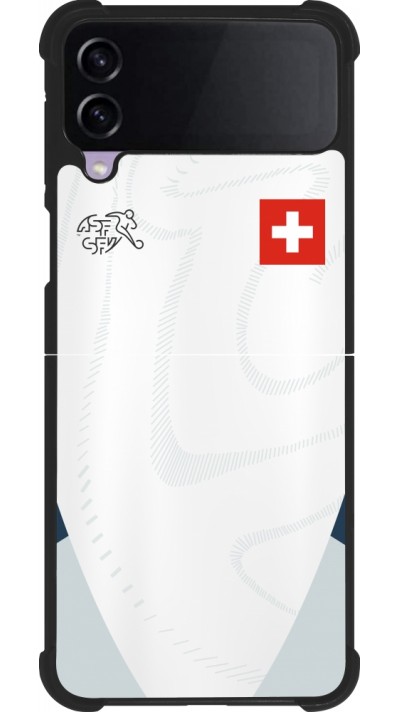 Samsung Galaxy Z Flip4 Case Hülle - Silikon schwarz Schweiz Away personalisierbares Fussballtrikot