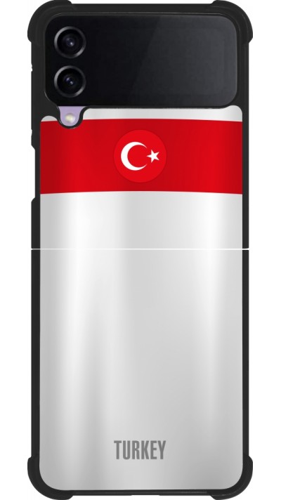 Samsung Galaxy Z Flip4 Case Hülle - Silikon schwarz Türkei personalisierbares Fussballtrikot