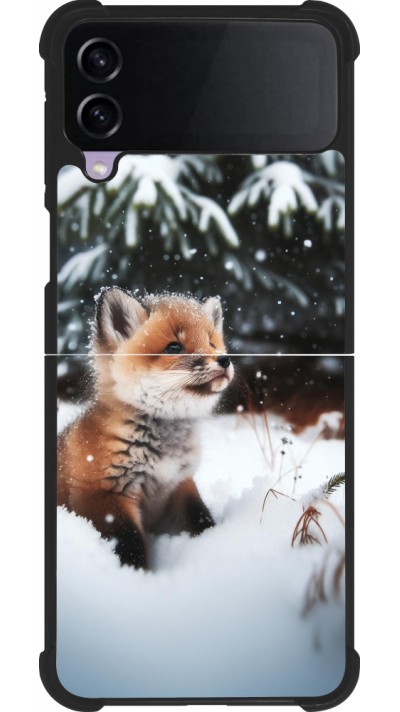 Samsung Galaxy Z Flip4 Case Hülle - Silikon schwarz Weihnachten 2023 Fuechslein Tanne