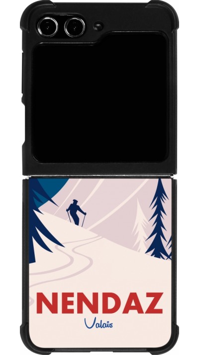 Samsung Galaxy Z Flip5 Case Hülle - Silikon schwarz Nendaz Cabane Ski