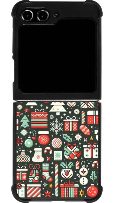 Samsung Galaxy Z Flip5 Case Hülle - Silikon schwarz Weihnachten 2023 Flachmuster