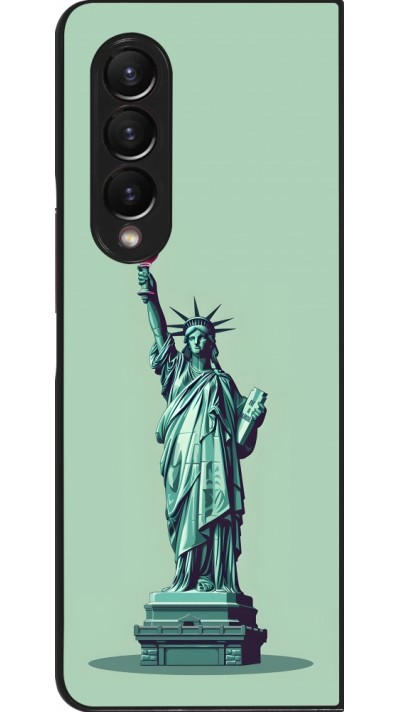 Coque Samsung Galaxy Z Fold3 5G - Wine Statue de la liberté avec un verre de vin