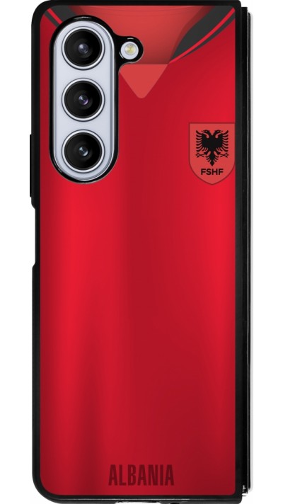 Samsung Galaxy Z Fold5 Case Hülle - Silikon schwarz Albanien personalisierbares Fussballtrikot