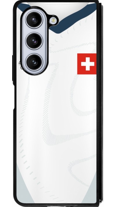 Samsung Galaxy Z Fold5 Case Hülle - Silikon schwarz Schweiz Away personalisierbares Fussballtrikot