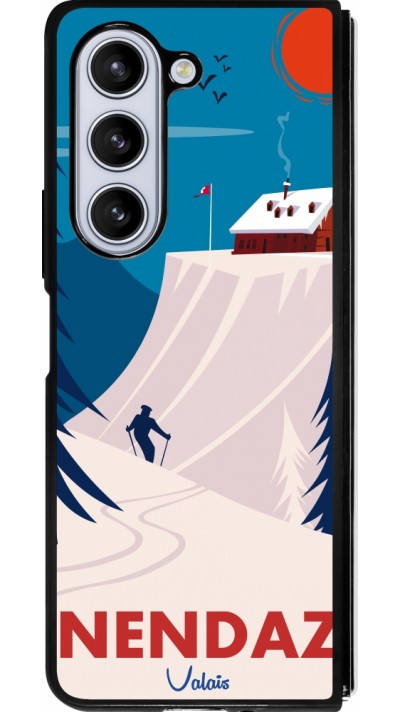 Samsung Galaxy Z Fold5 Case Hülle - Silikon schwarz Nendaz Cabane Ski